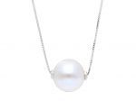 White gold necklace k9 with a pearl Ø 10mm (code S173633)